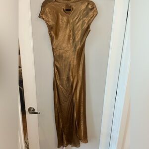 Cider Gold Cap Sleeve Gown for Cocktail Nights